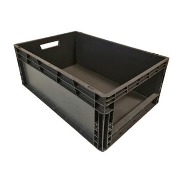 Magazijnbak, 600x400x220 mm, euronorm, grijs kunststof,, Ophalen of Verzenden