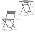 Opvouwbare 3-Delige Balkonset – Rotan Stoel en Tafel – Nieuw, Verzenden, Nieuw