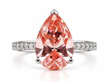 Ring - 14 karaat Witgoud - 5.52ct. tw. Roze Diamant (Fancy, Nieuw
