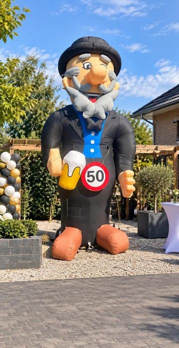 Abraham Pop Huren | 50 Jaar | Opblaaspop 3,2 Meter, Ophalen of Verzenden, Nieuw, Verjaardag