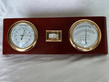 Maritieme objecten - Vintage barometer, thermometer en