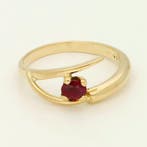 Ring - 18 karaat Geel goud - Robijn, Nieuw