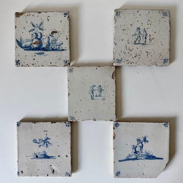 Antiek Tegel (5) - Delft, Plateelbakkerij - Antiek -, Antiek en Kunst