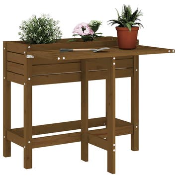 vidaXL Plantenbak met inklapbaar tafelblad grenenhout, Verzenden, Nieuw, Hout