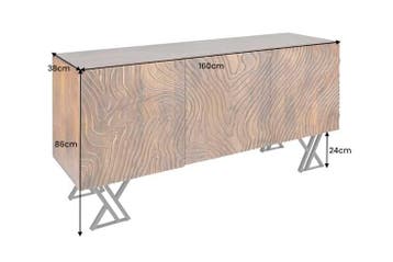 Handgemaakt dressoir FLUID 160 cm mangohout uitgebreid, Ophalen of Verzenden, Nieuw