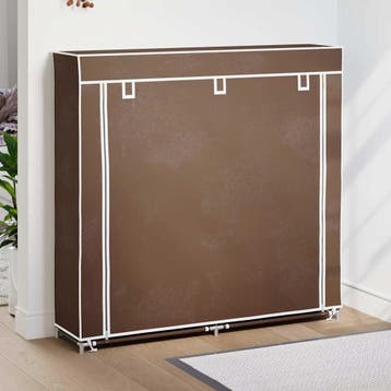 vidaXL Schoenenkast met hoes 115x28x110 stof bruin, Verzenden, Nieuw