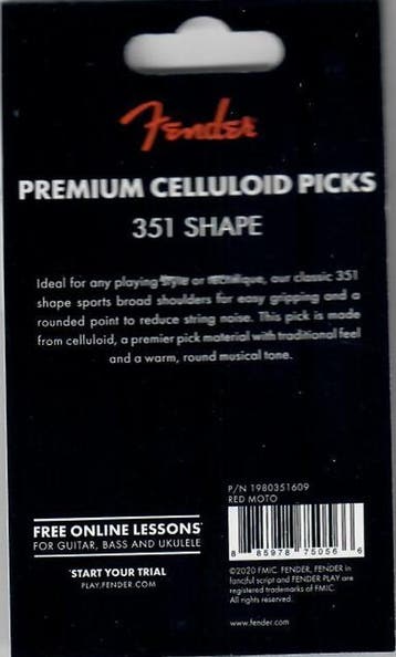 Fender 351 shape plectrum Extra Heavy 12-pack, Muziek en Instrumenten, Instrumenten | Toebehoren, Ophalen of Verzenden, Nieuw