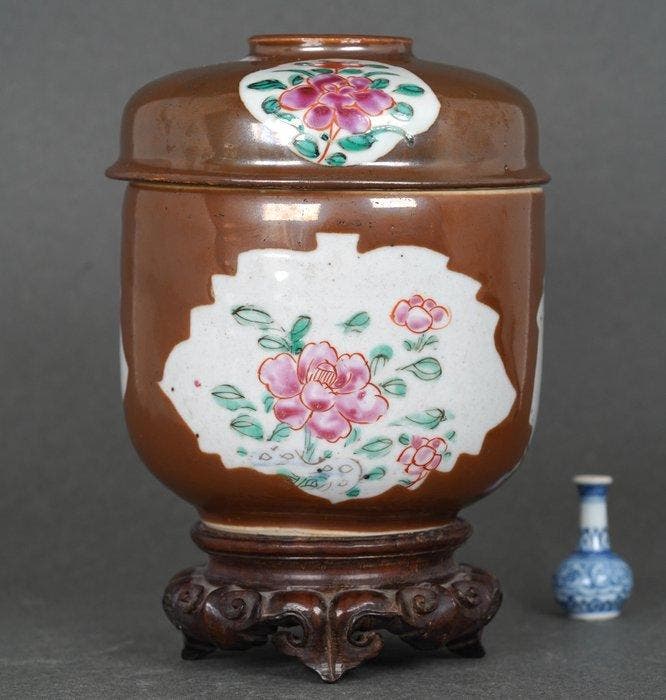 Kangxi (ca. 1720) - Pot - Uitstekende kwaliteit - Pioenroos, Antiek en Kunst, Antiek | Overige Antiek