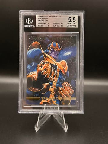 Beckett Bgs 5.5 1993 Skybox Marvel Masterpieces Thanos #35, Verzenden, Zo goed als nieuw, Losse kaart