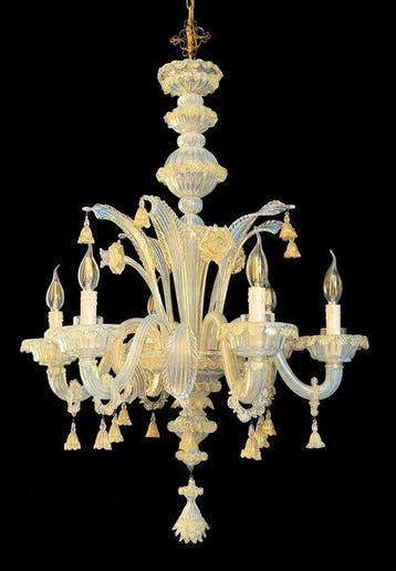 Vetreria Artistica - Kroonluchter - Muranoglas, 24 kt goud, Antiek en Kunst