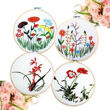 Bamboe borduurring flowerhoop bloemenring met stelschroef 30, Ophalen of Verzenden, Nieuw