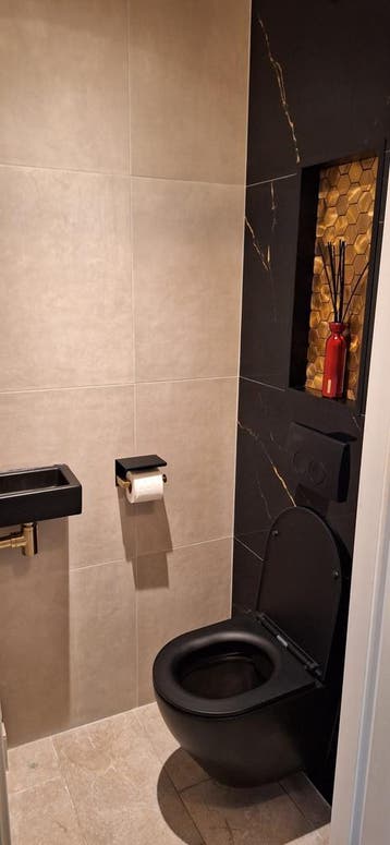 Hoogglans Vloertegels Zwart Marmerlook 60x120 Goud Wandtegel, 60 cm of meer, Nieuw, Ophalen of Verzenden, 10 m² of meer