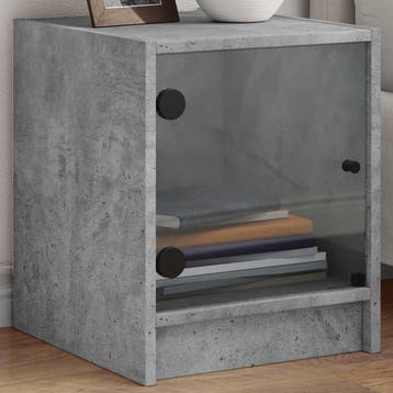 vidaXL Nachtkastjes met glazen deuren 2 st 35x37x42 cm, Minder dan 45 cm, Verzenden, Nieuw, Minder dan 55 cm