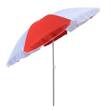 Strandparasol 200 cm met knikfunctie rood/wit UV-bescherm..., Ophalen of Verzenden, Nieuw