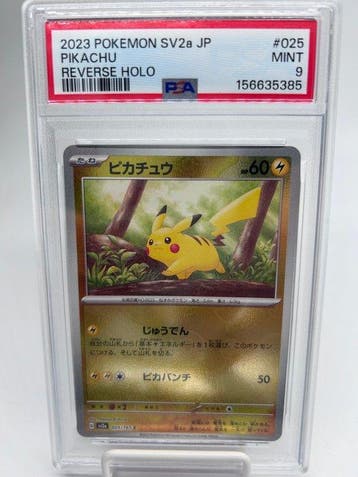 Pokémon - 1 Graded card - Pikachu 025/165 Reverse holo, Foil, Nieuw