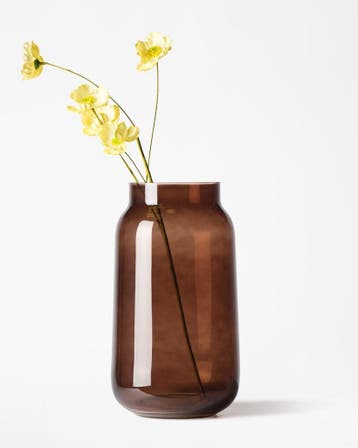 HEMA Vaas 15x30cm Bink glas bruin, Verzenden, Nieuw