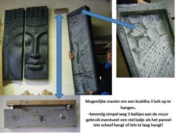 boeddha 3luik, wandpaneel, muurpaneel, tuinschilderij,buddha, Ophalen of Verzenden, Nieuw, Overige typen