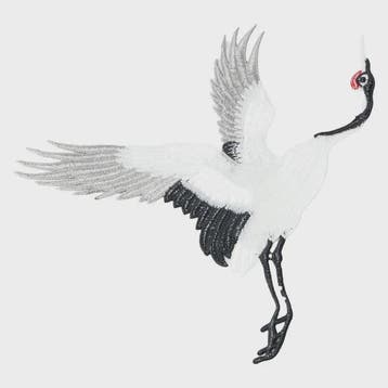 Geborduurde Kraanvogel Patches - Strijk- of Naaibaar voor Kl
