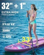 Opblaasbaar SUP board 335 cm met kajak zitje en visfunctie, Verzenden, Nieuw