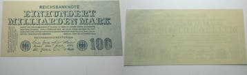 100 Milliarden Mark 1923-10-26 biljet nach Rosenberg Geld..., Verzenden
