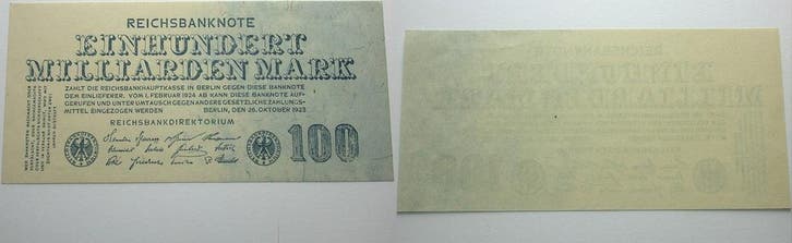 100 Milliarden Mark 1923-10-26 biljet nach Rosenberg Geld..., Postzegels en Munten, Bankbiljetten | Europa | Niet-Eurobiljetten