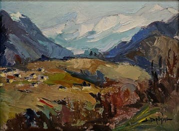 French School (Early 20th century) - Alpine Landscape, Antiek en Kunst, Kunst | Schilderijen | Klassiek