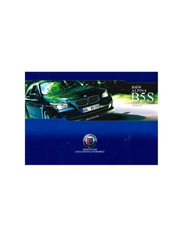 2007 BMW ALPINA B5S BROCHURE DUITS, Boeken, Nieuw, Author