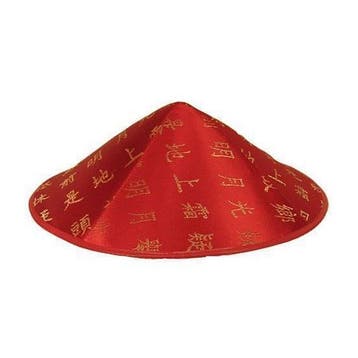 Aziatisch/chinees hoedje rood met gouden tekens/letters vo.., Ophalen of Verzenden, Nieuw