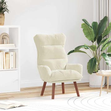 vidaXL Fauteuil Crème 69 x 74 x 93 cm Fluweel, Huis en Inrichting, Verzenden, Nieuw