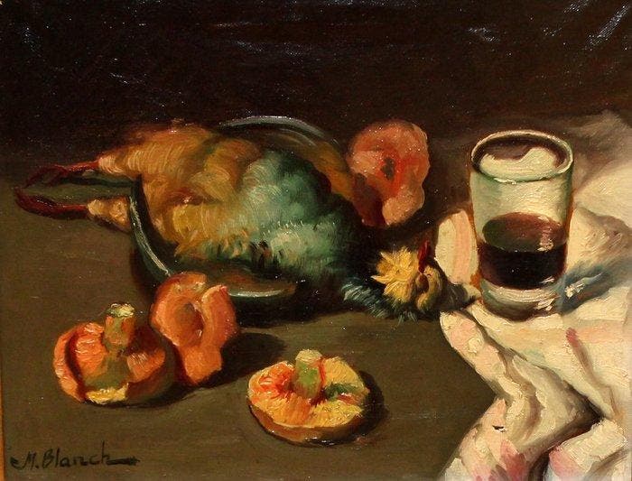 Montserrat Blanch Zapater (1934 - 1993) - Bodegón otoñal, Antiek en Kunst, Kunst | Schilderijen | Klassiek