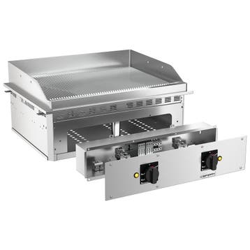 GGM Gastro | Elektrische bakplaat - 9kW - Geribbeld - |, Huis en Inrichting, Keuken | Servies, Verzenden, Nieuw, Kop(pen) en/of Schotel(s)