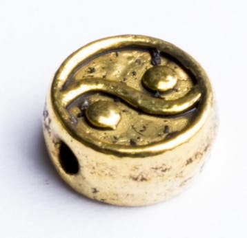 10 x metalen kraal afm. 6,7 x 3mm gat 1mm goudkleur (Kralen), Ophalen of Verzenden, Nieuw, Kraal