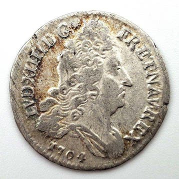 Frankrijk. Louis XIV (1643-1715). 10 Sols 1704-D, Lyon