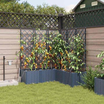 vidaXL Plantenbak Grijs 40 x 40 x 125,5 cm PP, Verzenden, Nieuw, Minder dan 60 cm