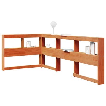 vidaXL Boekenkast Hoofdeinde L-vormig 100 cm grenenhout, Verzenden, Nieuw, Bruin, Hout