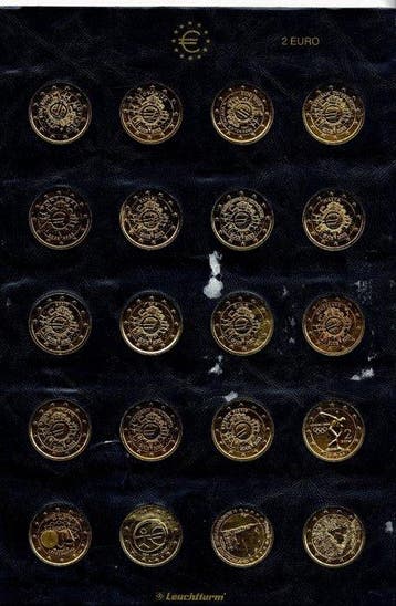 Europa. 2 Euro 2004/2012 (20 gold plated coins) (Zonder