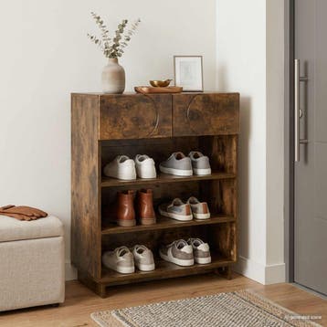 vidaXL Schoenenkast 73 x 38 x 87,5 cm Bewerkt hout Gerookt, Verzenden, Nieuw