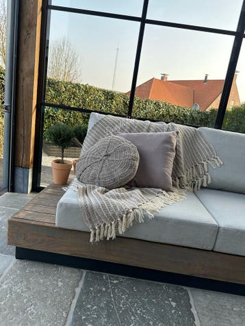 Linnen kussen Linny Driftwood 45 cm, Ophalen of Verzenden, Nieuw