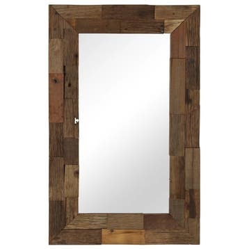 Wandspiegel Vintage Hout | Tweedekansje | OP=OP, Nieuw, Ophalen of Verzenden, Minder dan 100 cm, Rechthoekig