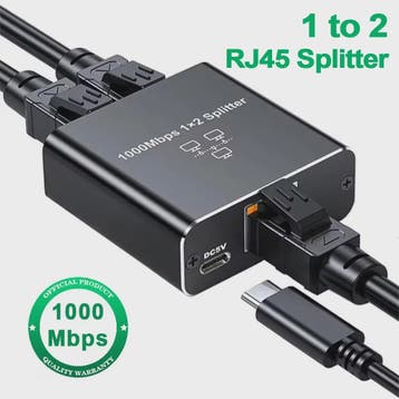 Gigabit RJ45 Splitter 1 naar 2 - 1000M Ethernet Netwerk Kabe, Verzenden, Nieuw