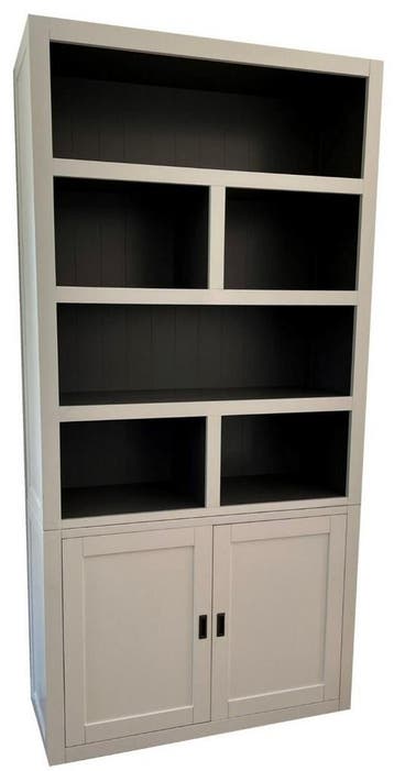 Witte design vakkenkast ongelijke vakken 120 x 240cm, Ophalen of Verzenden, Nieuw