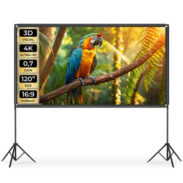 Beamerdoek Cinema met inklapbare statieven, 16:9, 4K, HD, Verzenden, Nieuw