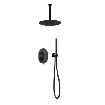 Inbouw regendouche met plafond arm 30cm douchekop mat zwart, Verzenden, Nieuw