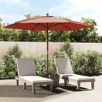 vidaXL Parasol met houten paal 299x240 cm terracottakleurig, Verzenden, Nieuw, 2 tot 3 meter