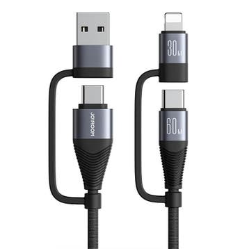 JOYROOM SA37-2T2 4 in 1 (USB-C / Lightning / USB) laadkabel, Verzenden, Nieuw
