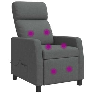 vidaXL Massage Recliner Donkergrijs Stof, Verzenden, Nieuw