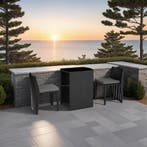 Aluminium wicker bistroset Hamburg - zwart, Verzenden, Nieuw