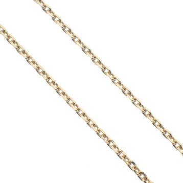 Gouden anker schakelketting met vaste hanger, Ophalen of Verzenden, Gebruikt, Goud, Goud
