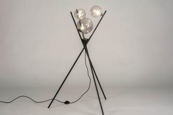 Rietveld Vloerlampen - Zwart - Glas, Metaal, Verzenden, Nieuw