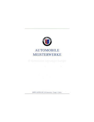 1993 BMW ALPINA B3 BROCHURE DUITS, Nieuw, Author